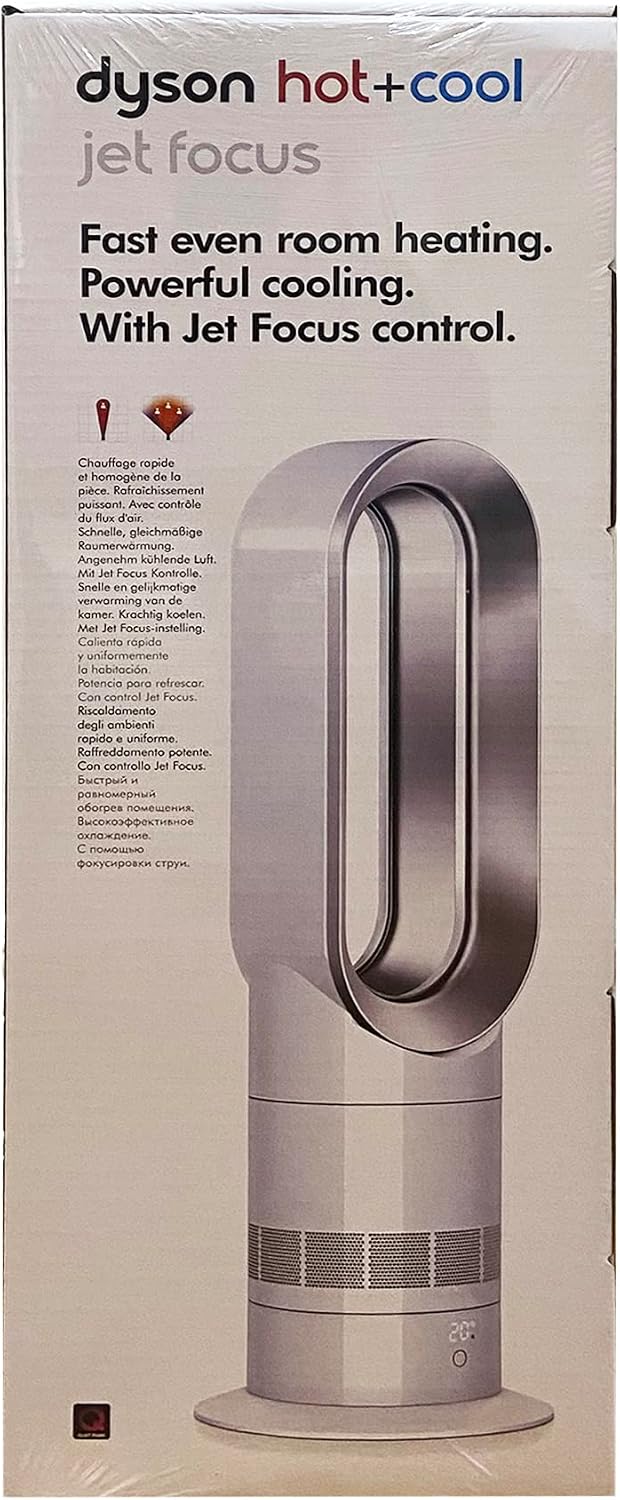 Dyson Hot+Cool AM09 Tower Bladeless Fan Heater - White/Silver (Renewed)