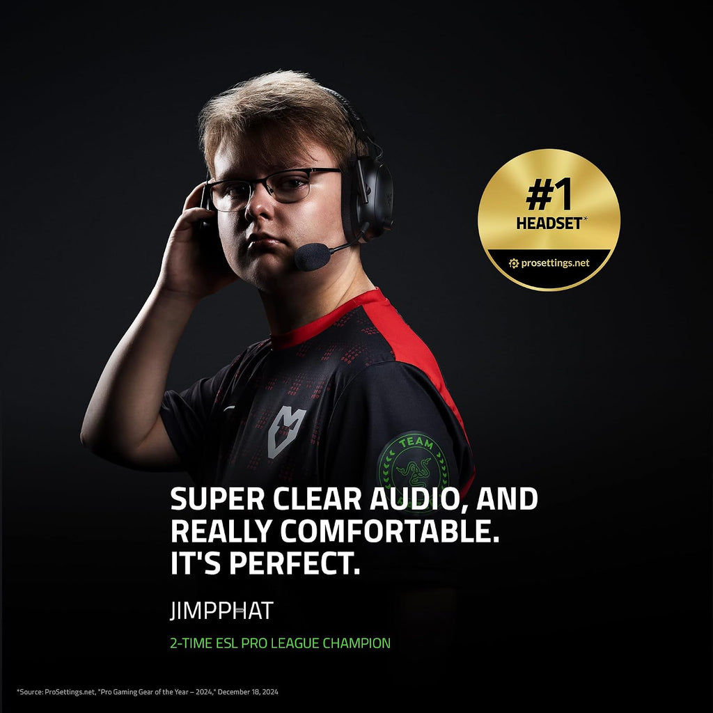 Razer BlackShark V2 Pro Wireless Gaming Headset: Super Wideband Mic - Pro Tuned FPS Profiles - 50mm Drivers - Plush Noise Isolating Earcups - 70 Hr Battery - Bluetooth - for PC, PS5, Switch 2 - White