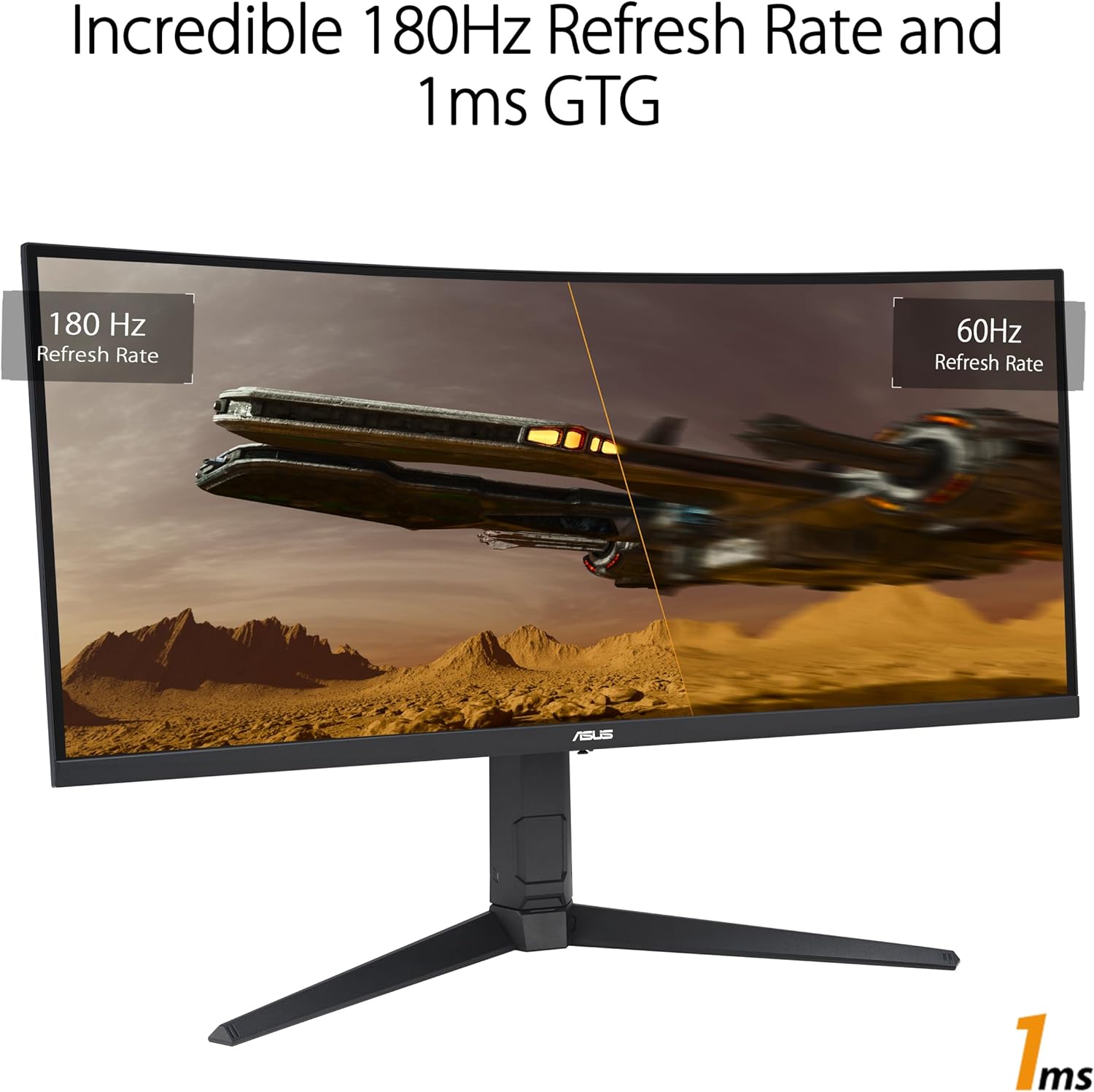 ASUS TUF Gaming 34' 1440P 1500R Curved Monitor (VG34VQL3A) - QHD (3440 x 1440), 180Hz, 1ms, Extreme Low Motion Blur, Freesync Premium Pro, 125% sRGB, DisplayHDR 400, Height Adjustable, 3 year warranty