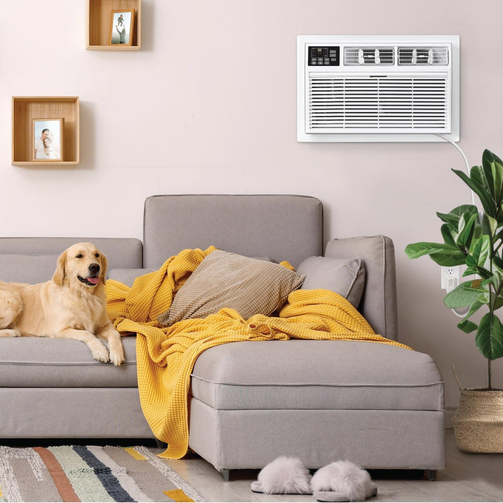 Whirlpool 10,000 BTU Through the Wall Air Conditioner, 230V, Cools up to 450 Sq. Ft for Living Room, Bedroom, Kitchen, Apartment, with Dehumidifier, Remote Control, Digital Display, 24H Timer, White