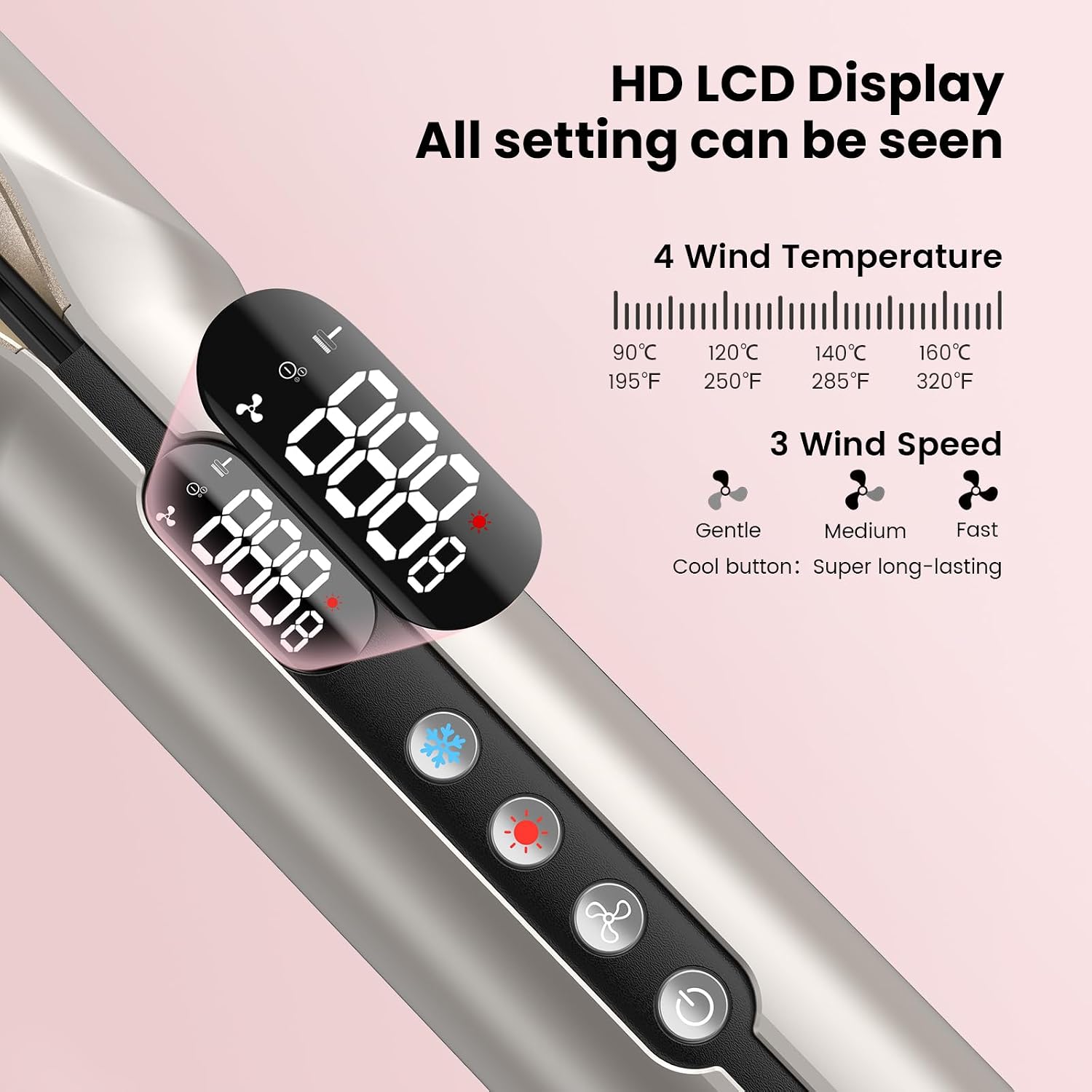 Hair Straightener - 2 in 1 Wet to Dry Hair Dryer and Straightener with High-Speed Airflow + Rapid Heat-Up + Customizable Temperature + LCD Display & Auto Shut-Off + No Heat Damage (Pure Gold)