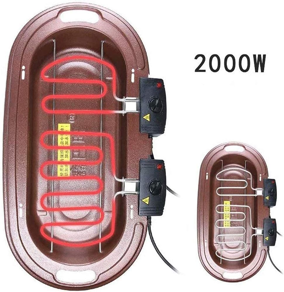 Barbecue Grill Multifunction Electric Grill Electric Grill Indoor Hot Pot Indoor Teppanyaki Grill with Divider Separate Dual Temperature Con tral Capacity