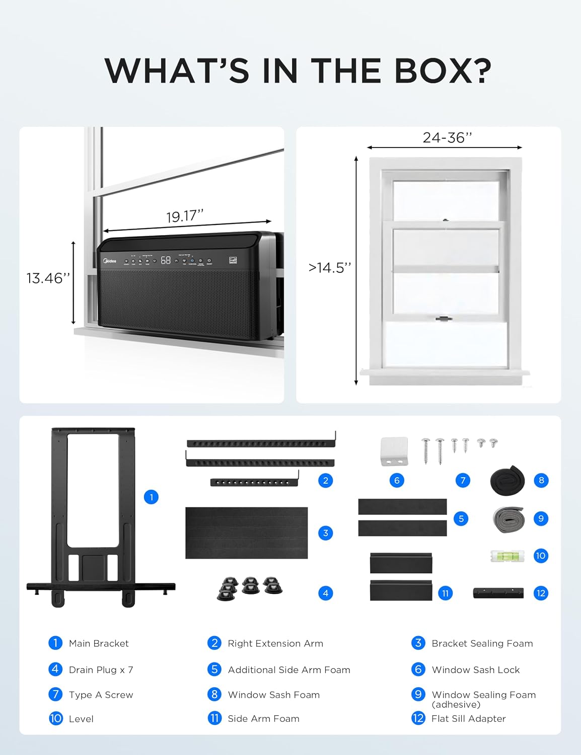 JET BLACK LIMITED EDITION Midea U Shaped Window Air Conditioner for Bedroom – 6000 BTU, Smart Control, Inverter Technology – Room Darkening Side Vents – Ultra Quiet Innovative Window-Friendly Design