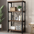 AY-AOYUAN 4 Tier Bookshelf, Solid Wood Bookcase Shelf Storage Organizer, Vintage Storage Rack with Open Shelves Rustic Standing Bookshelves for Living Room,Bedroom Rustic Brown(AY01-4tier)