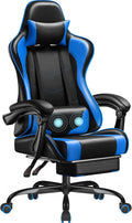 Homall Gaming Chair, Video Game Chair with Footrest and Massage Lumbar Support, Ergonomic Computer Chair Height Adjustable with Swivel Seat and Headrest (Blue)