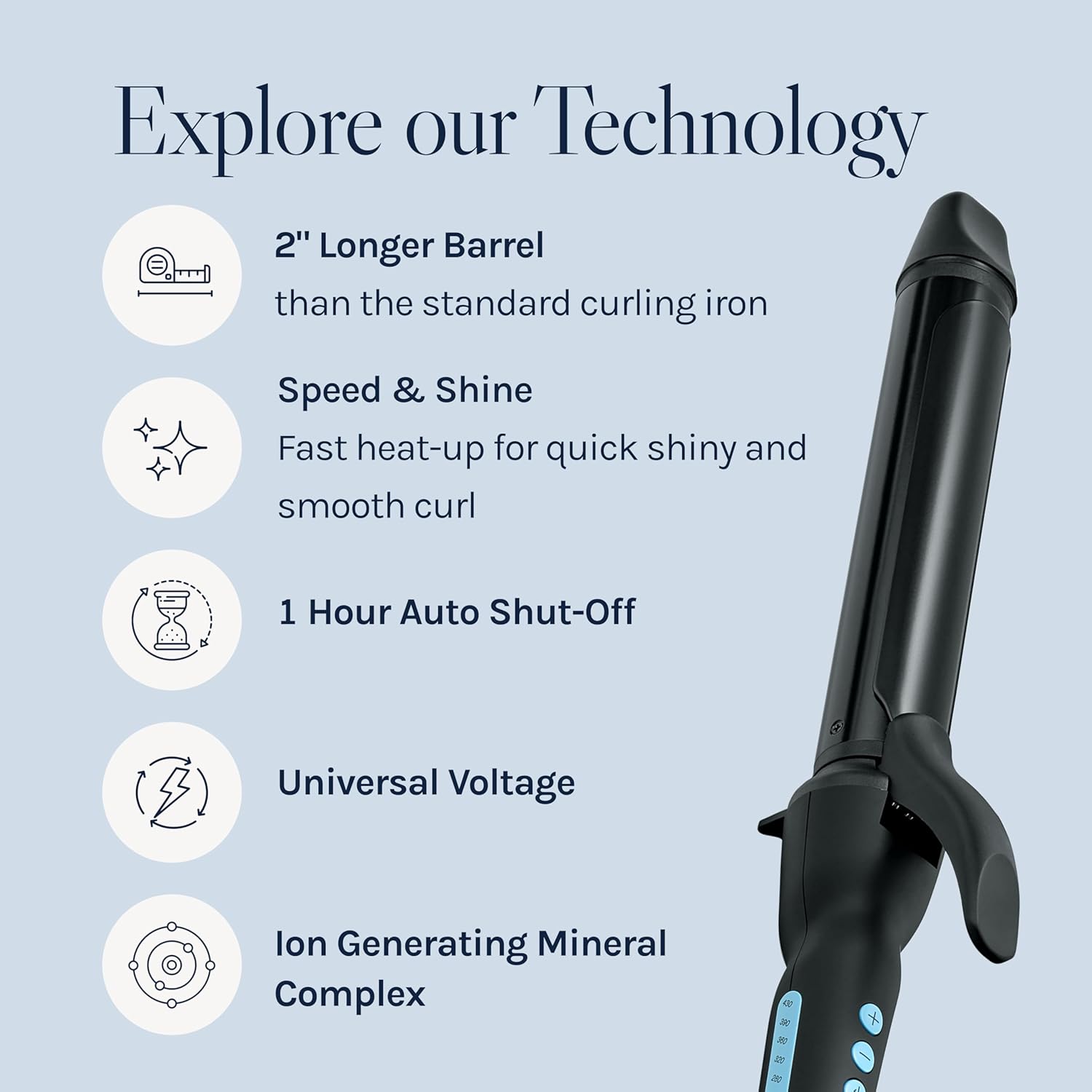 Bio Ionic Long Barrel Curling Iron with Moisture Heat Technology & NanoIonic MX Versatile Curling Wand - Multiple Barrel Sizes for Tight, Classic, Loose & Soft Curls
