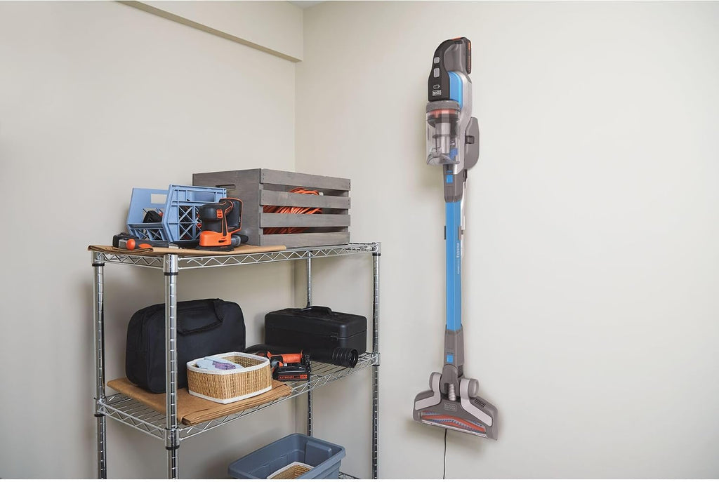 BLACK+DECKER Cordless Vacuum, Powerseries Extreme, Stick Vacuum Cordless Rechargeable, Interchangeable Floorhead with Crevice Attachment, 3 Speed Control, Lightweight, Blue (BSV2020G)