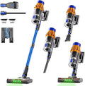 Cordless Vacuum Cleaner, 650W 48KPA 60Min Wireless Vacuum for Home，Stick Vacuum with Green Light Anti-Tangle, Rechargeable Vacuum Cleaners for Pet Hair Carpet Hard Floors (Blue)