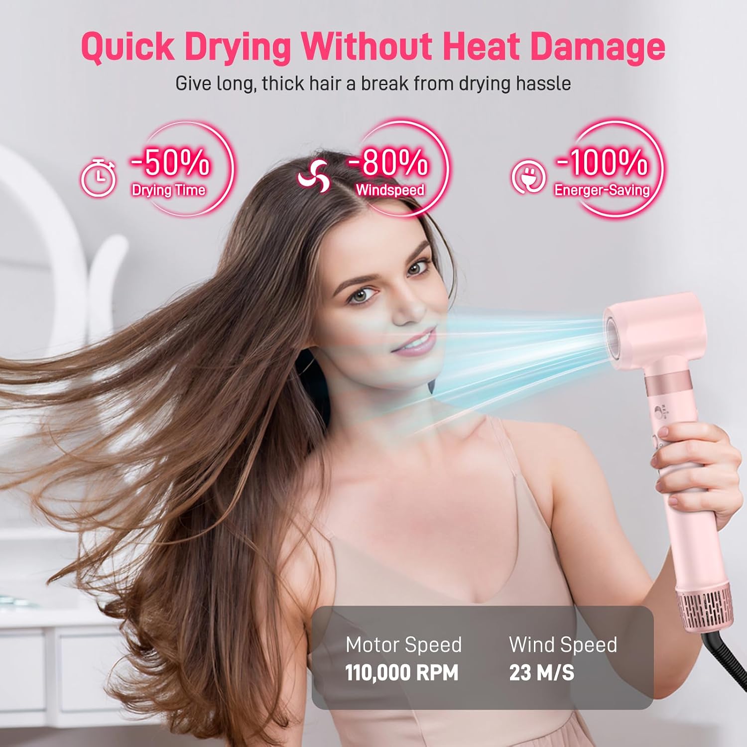 MESCOMB Dual Voltage Hot Air Styler Wrap - 5 in 1 Hair Dryer Brush with Fast Drying Blow Dryer, Styling, Straightening & Volumizing with Travel Bag (100V–240V) Gift for Women