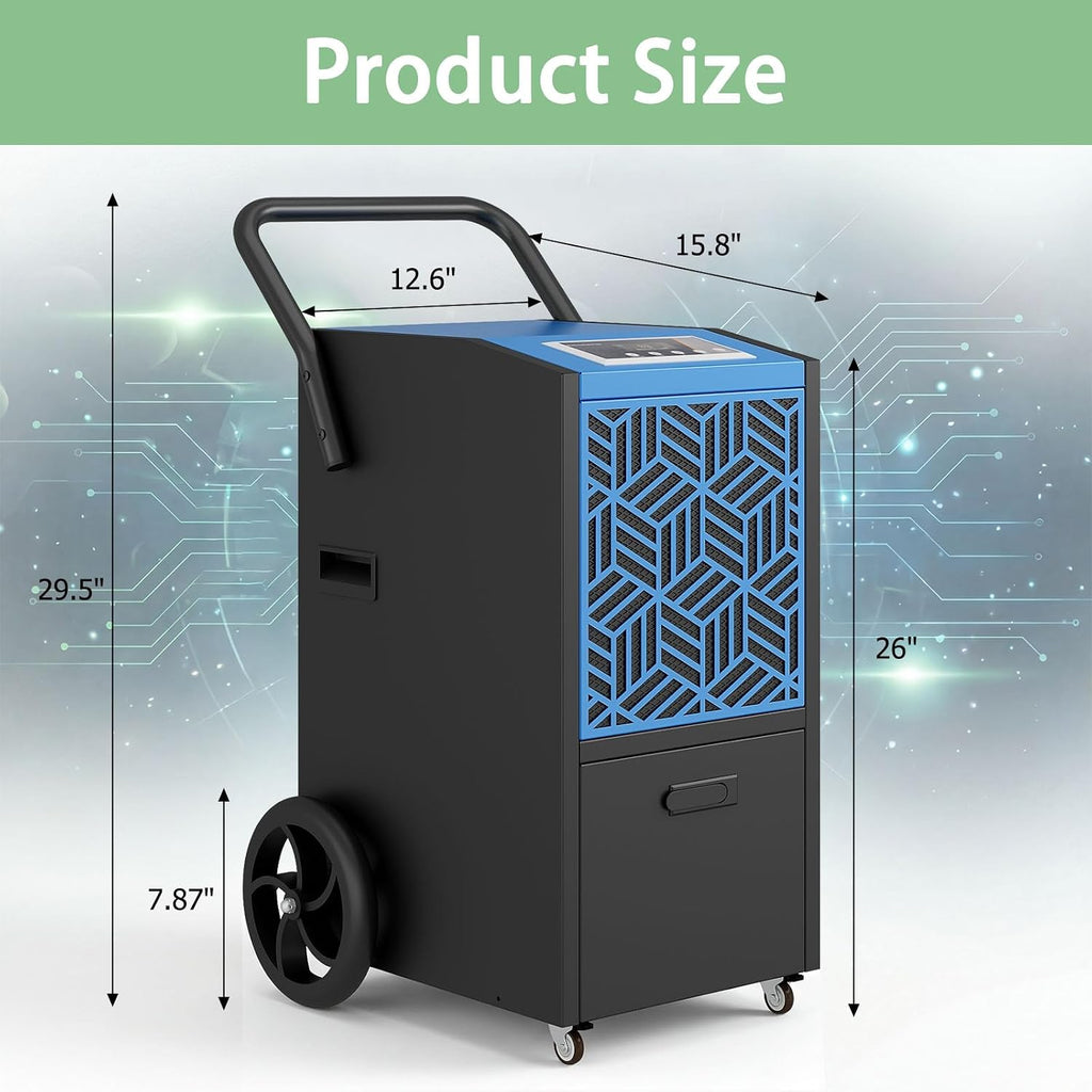 2026Upgraded 220 Pints Commercial Dehumidifier with Pump,industrial dehumidifier for Basement up to 8000 Sq.Ft, Large Capacity Industrial Dehumidifier for Large Room with Intelligent Humidity Control