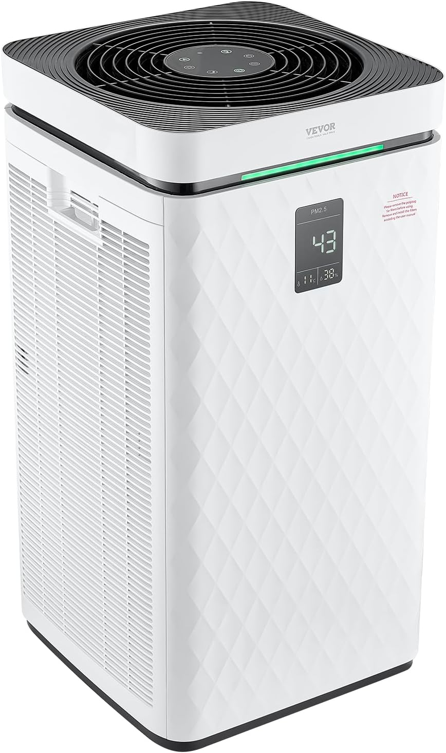 VEVOR Air Purifier for Bedroom Home, H13 HEPA Layer Filter 3139 ft²/h Smart Air Purifier with Speed Control & Child Lock Guard, 23 dB Sleep Mode Air Cleaner for Smoke Dust with Convenient Touch Panel