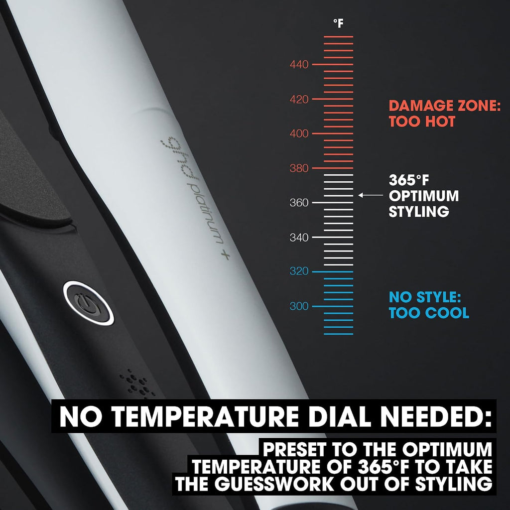 ghd Platinum+ Styler ― 1' Flat Iron Hair Straightener, Professional Ceramic Hair Styling Tool for Stronger Hair, More Shine, & More Color Protection