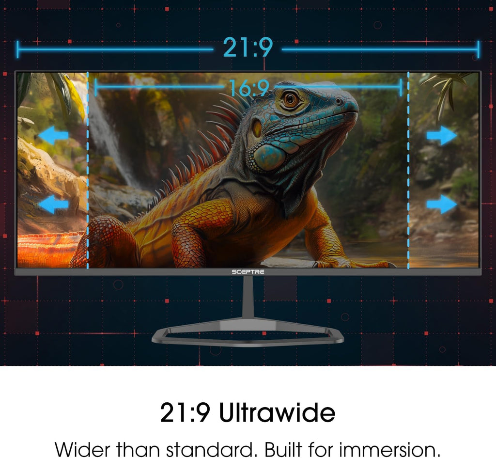 New! Sceptre 34-inch Prime Monitor 3440 x 1440 up to 115Hz 103% sRGB DisplayPort HDMI Build-in Speakers, Machine Black 2026 (E345W Series)