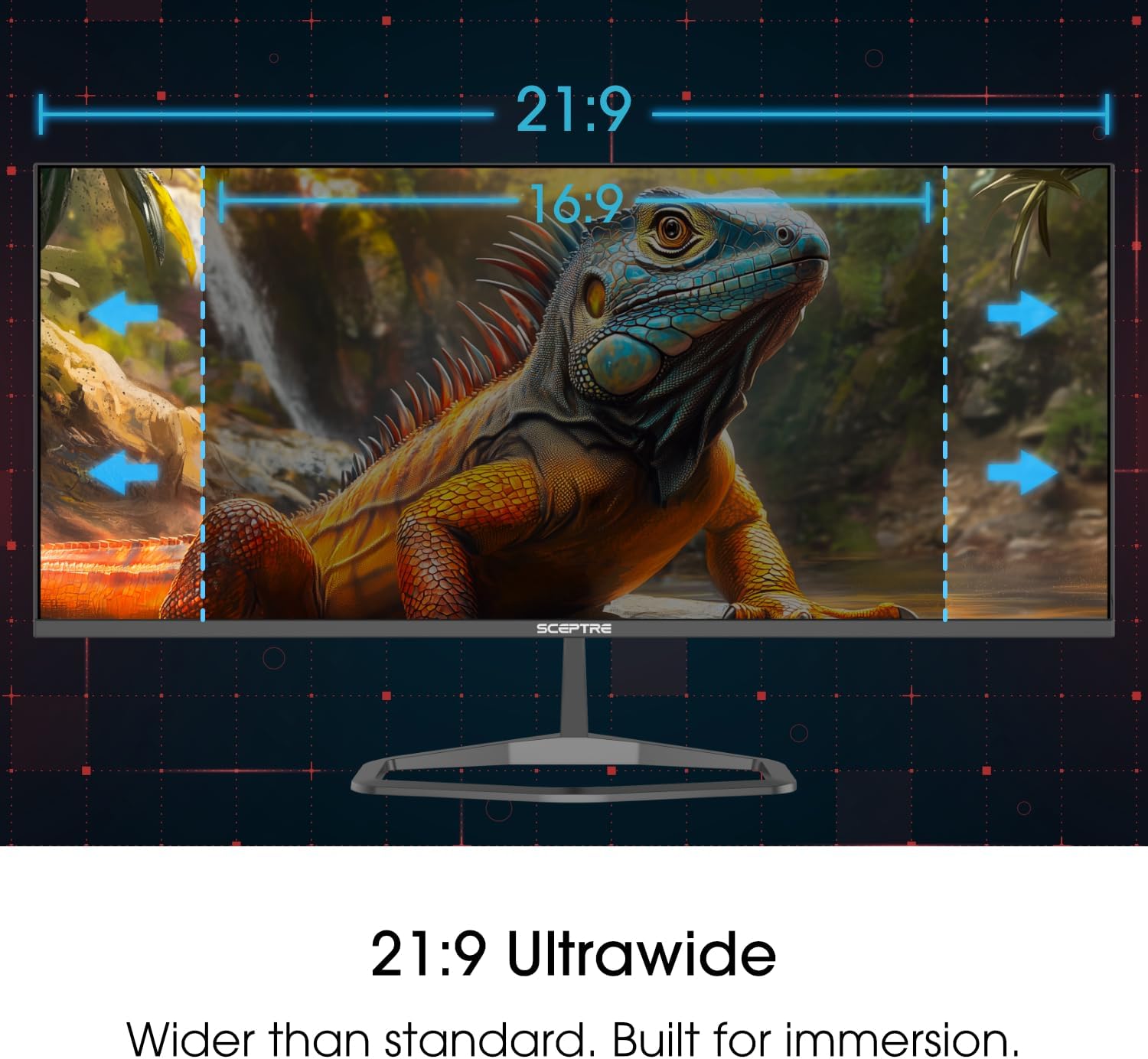 New! Sceptre 34-inch Prime Monitor 3440 x 1440 up to 115Hz 103% sRGB DisplayPort HDMI Build-in Speakers, Machine Black 2026 (E345W Series)