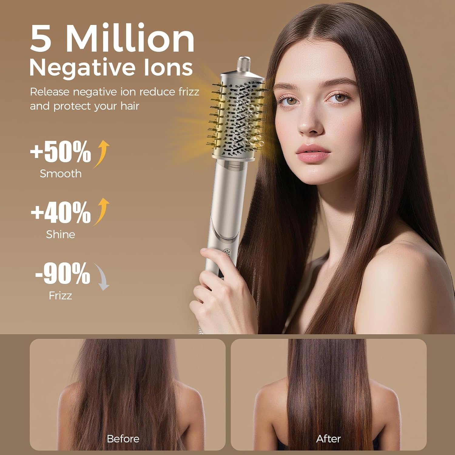 FRANO Hot Air Styler & Blow Dryer Brush 8-in-1, Ionic Hair Styler for Volumizing, Curling, Straightening, Fast Drying with Auto-Wrap Curlers, Frizz-Free & No Heat Damage, Ideal Gift for Women