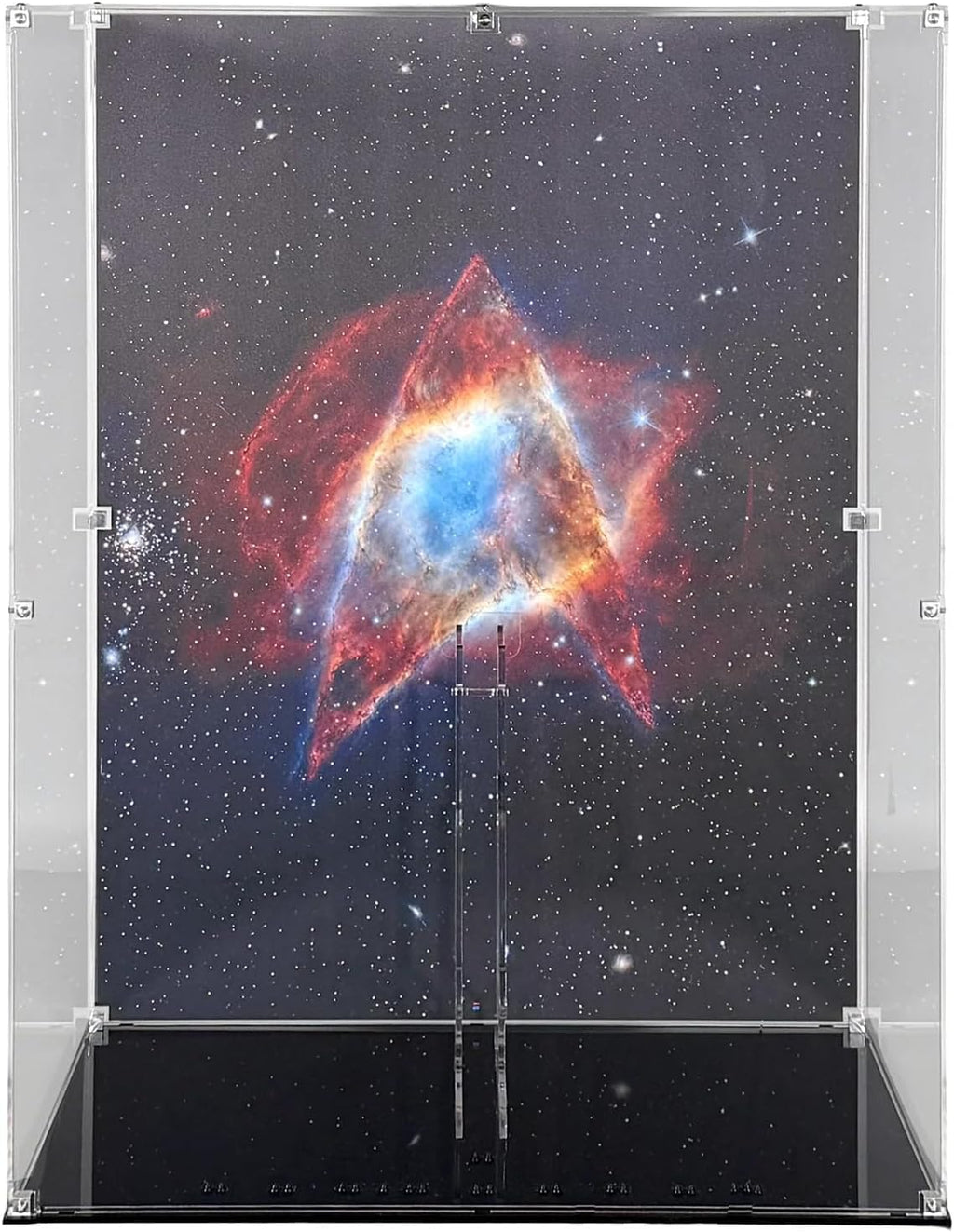 Display Case Compatible with Lego Set 10356 U.S.S. Enterprise NCC-1701-D - Set Not Included - Acrylic Showcase Display with Pre-Printed Background and Base (Vertical)