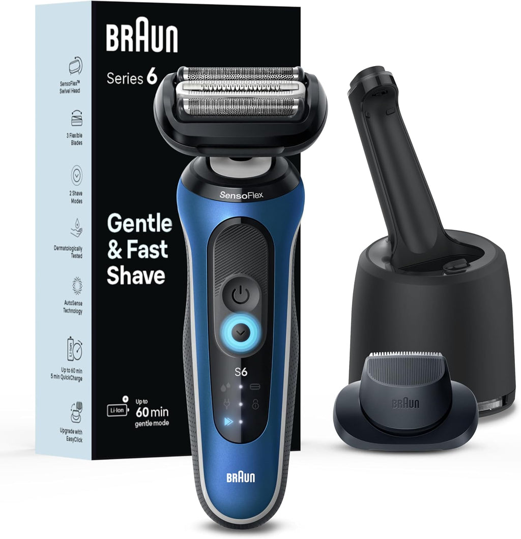 Braun Electric Shaver for Men, Series 6 6172cc, Wet & Dry Shave, Shaving Kit with SmartCare Center and Precision Trimmer