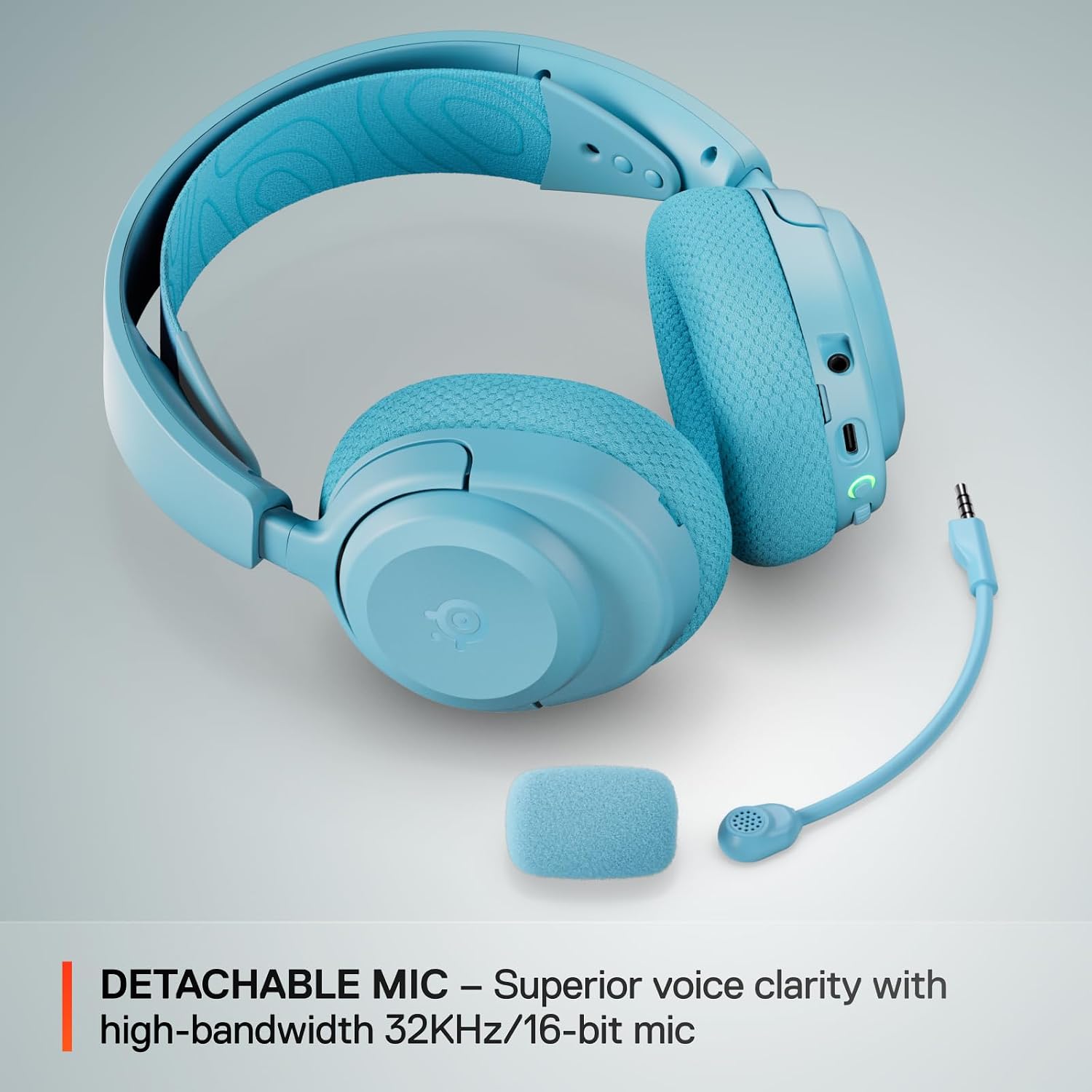 SteelSeries Arctis Nova 3P Wireless Multi-Platform Gaming Headset — Mobile App Control — 40 HR Battery — Neodymium Magnetic Drivers — 2.4GHz/Bluetooth — PS5, PS4, PC, Switch, Mobile — Aqua