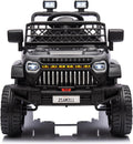 12V Ride On Car for Kids Electric Vehicle Toddlers Battery Powered Truck Car Toy with Remote Control, 4-Wheel Suspension, Battery Display, LED Lights, Music, for Boys Girls, Black