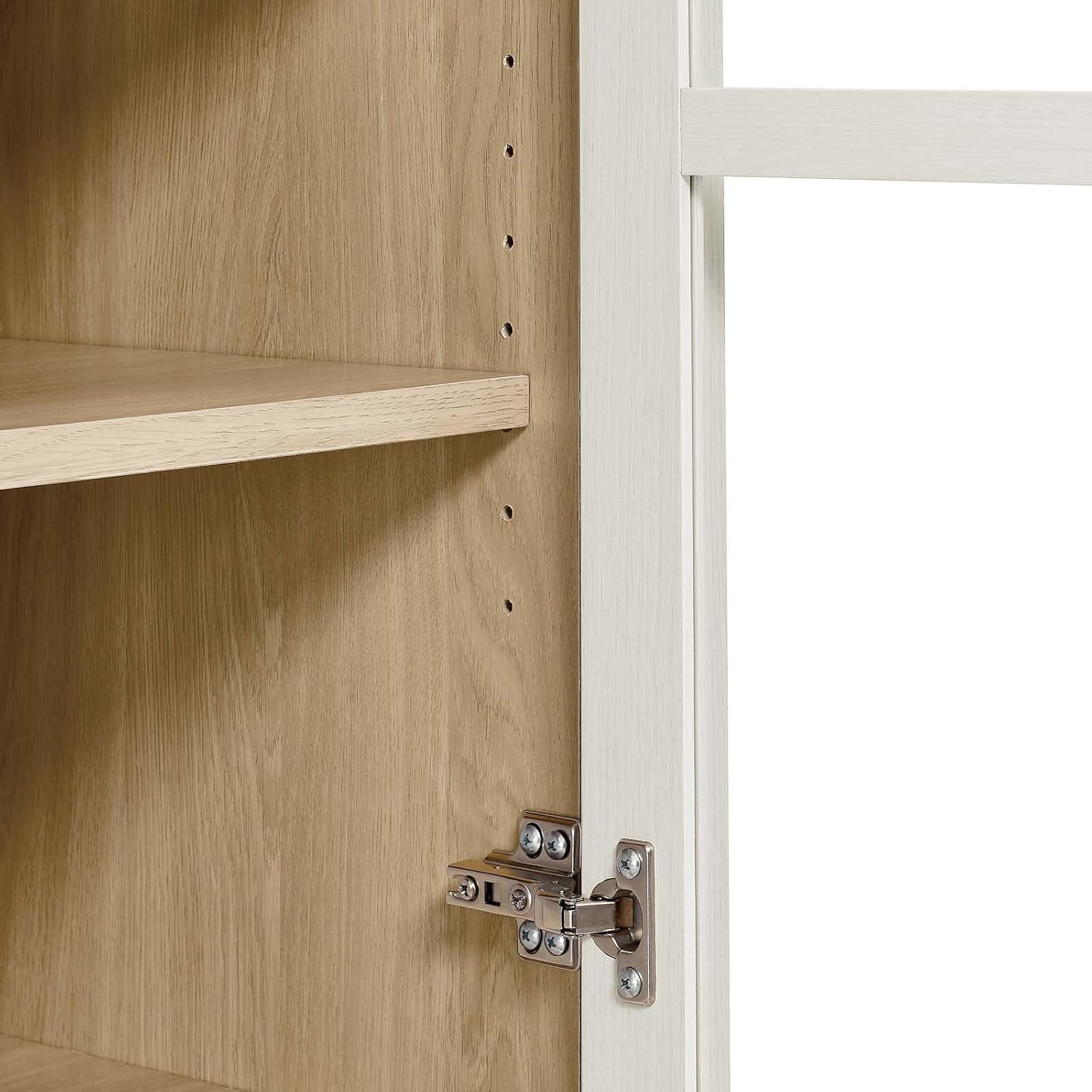 Modway EEI-6639-WHI-OAK Nolan Tall Arched Storage Display Cabinet, White Oak