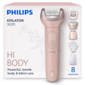 Philips Epilator Series 9000 - Cordless Wet and Dry Electric Epilator, Hair Removal for Legs, Body and Bikini, with ProGuide, 8 Accessories, 60 min. Runtime, Model BRE717/00