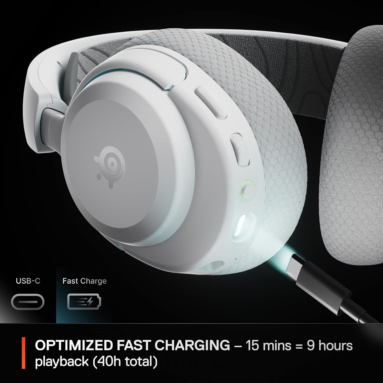 SteelSeries Arctis Nova 3P Wireless Multi-Platform Gaming Headset — Mobile App Control — 40 HR Battery — Neodymium Magnetic Drivers — 2.4GHz/Bluetooth — PS5, PS4, PC, Switch, Mobile — White