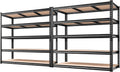 REIBII 48' W Garage Shelving 3020LBS Storage Shelves 5 Tier Industrial Shelving Adjustable Metal Storage Shelves for Garage, Basement, Warehouse, Commercial, Easy Assemble, 48' W x 72' H x 24' D, 2PC