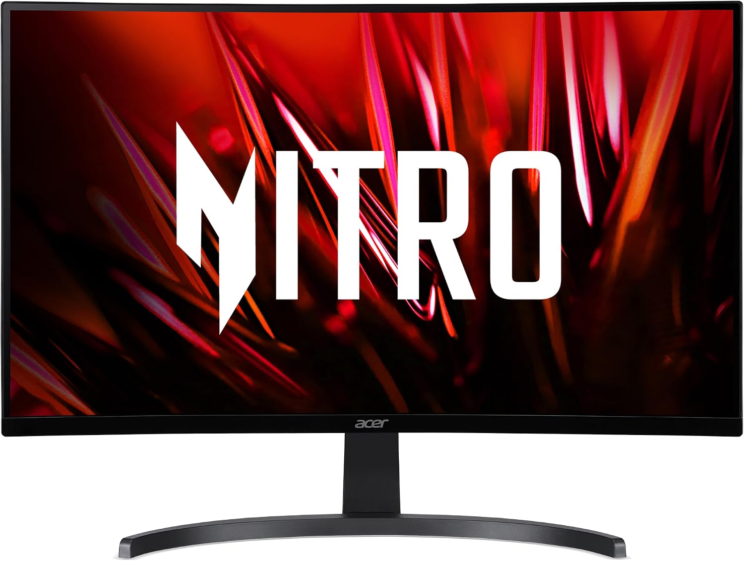 Acer Nitro 27' WQHD 2560 x 1440 1500R Curved PC Gaming Monitor | AMD FreeSync | 100Hz Refresh | 1ms VRB | Speakers | VESA Mountable | 1 x Display Port 1.2, 1 x HDMI 2.0 & 1 x HDMI 1.4 | ED273U Hbmiipx
