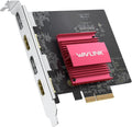 WAVLINK 8K/4K PCIE 4 Monitors Card - 2DP+2HDMI, PCIE to HDMI & DP Adapter Supports Extend 4 Monitors Output for Windows 11/10 & Ubuntu with DisplayLink DL7400(Non-Gaming GPU)