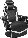 RESPAWN 900 Console Gaming Recliner with Footrest and Lumbar Support - Comfortable Ergonomic Gaming Chair with Headrest, No Wheels, Reclining, Heavy Duty, Racing Style Video Game Chairs - White