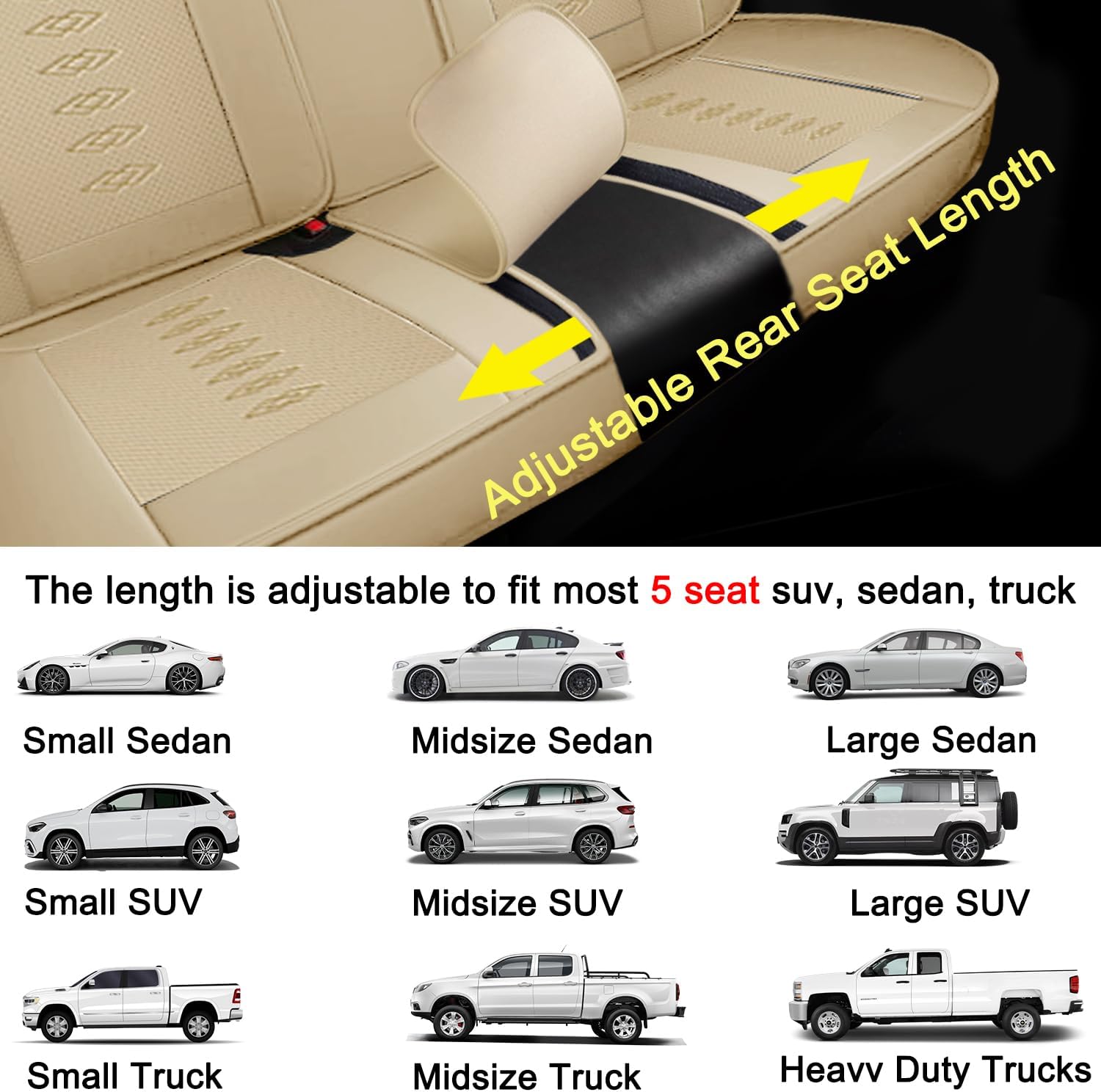 Car Seat Covers 5 Seats Fit for Mazda CX-30 2020-2024 2025,Waterproof Leather Seat Covers,Airbag Compatible,Car Seat Protectors Interior Sets(5PCS with Pillows,Beige)