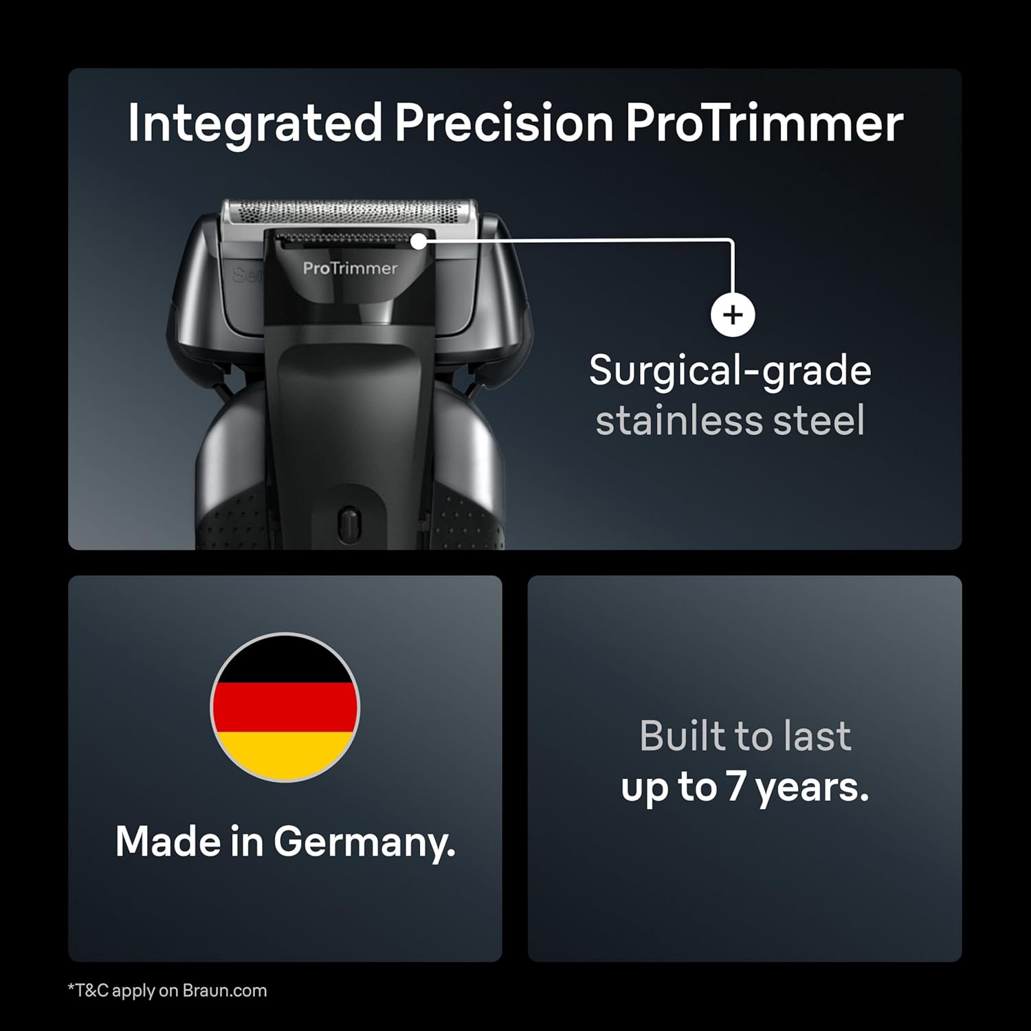 Braun Series 8 8567cc Electric Razor for Men, 4+1 Shaving Elements & Precision Long Hair Trimmer, 5in1 SmartCare Center, Close & Gentle Even on Dense Beards, Wet & Dry Electric Razor, 60min Runtime