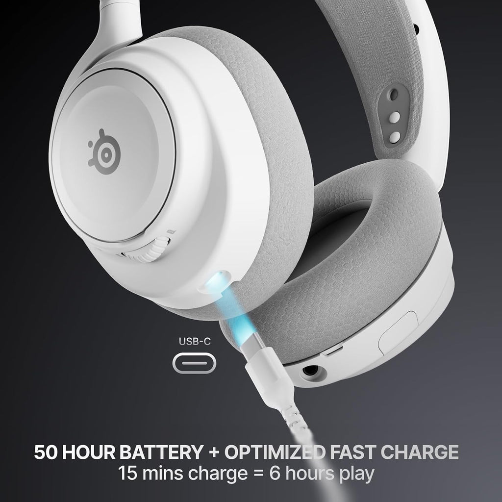 SteelSeries Arctis Nova 7 Wireless Gen 2 Gaming Headset - Real-Time App Control, 50+ HR Play, Neodymium Drivers, Mix 2.4GHz/Bluetooth, PC, PS5, PS4, Switch 1/2, Mobile - White