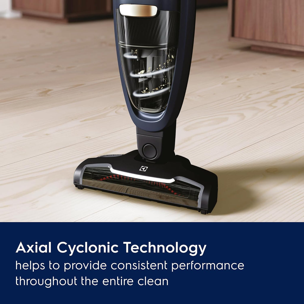 Electrolux WellQ7 Cordless 2-in-1 Vacuum with High Suction Power and 5-Step Filtration System, 50-Minute Run Time, 2 Power Modes, Denim Blue