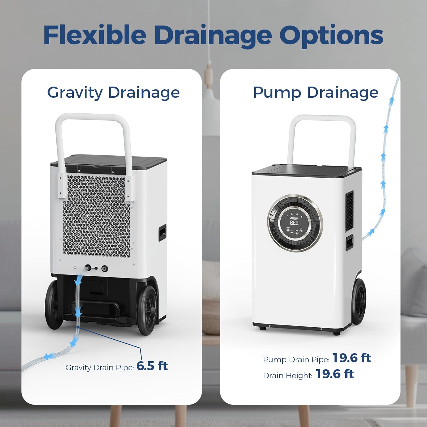 ALORAIR 170 PPD Commercial Dehumidifier with Pump & Drain Hose, LGR Tech Industrial Dehumidifiers, for Water Damage Restore, Basements, Large Space, 6 Years Limited Warranty, Sentinel Elite 80X
