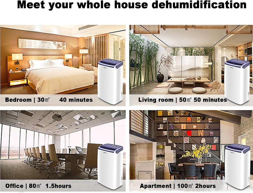 THAMBA Air Purifying & Dehumidifier Combo, Home Dehumidifier (29 Pints), Dehumidifier with Drain Air Purifiers for Bedroom Home Pets - 16L/D