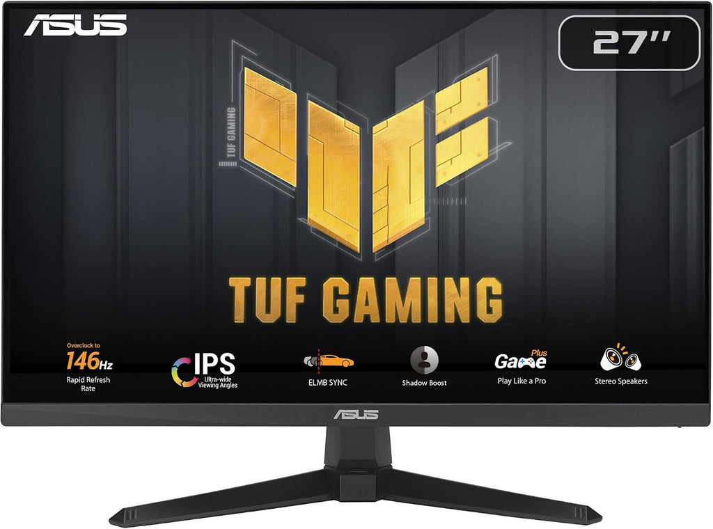 ASUS TUF Gaming 27' 1080P Monitor (VG279QE5A) – Full HD, Overclock to 144Hz, 1ms, IPS, Extreme Low Motion Blur Sync, Stereo Speaker, Variable Overdrive, DisplayWidget Center, 3 yr Warranty