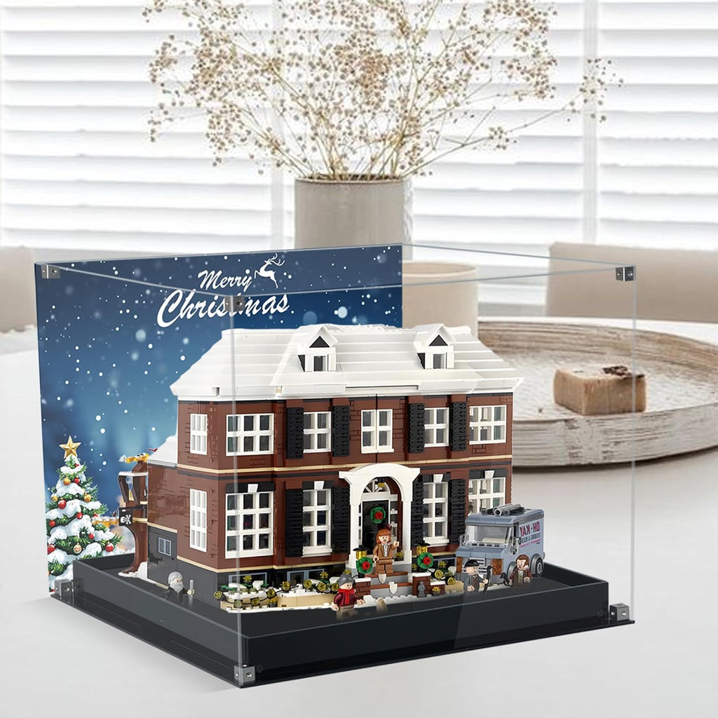 3MM Acrylic Display Case Compatible with Lego Set 21330 Home Alone,Dustproof High Definition Printing Box Fit for Lego Home Alone Model Gift for Christmas(Case Only)