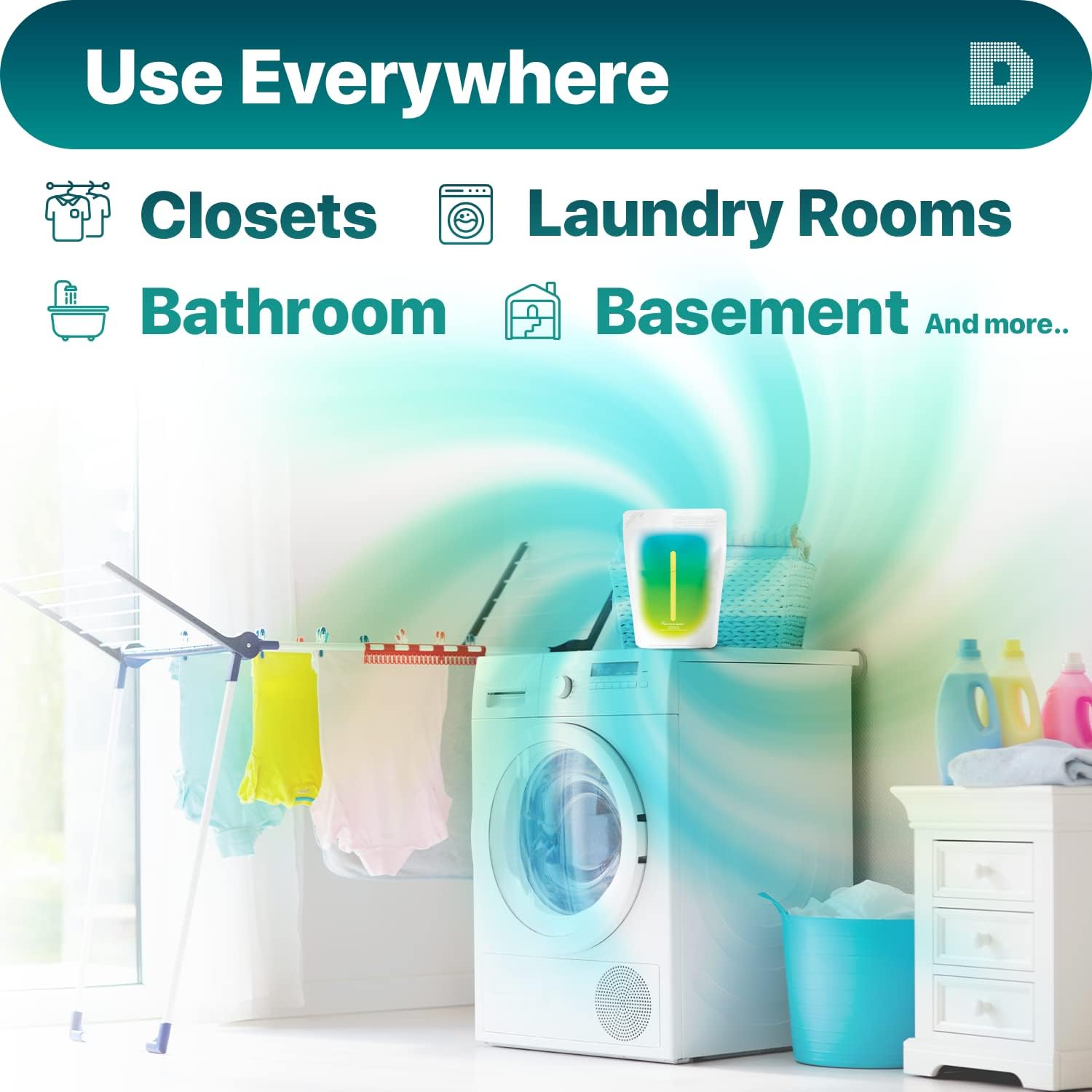 Dry & Dry [70 Packs Standing Moisture Absorbers to Control Excess Moisture for Basement, Closets, Bathrooms, Laundry Rooms - Moisture Absorbers Moisture Absorber