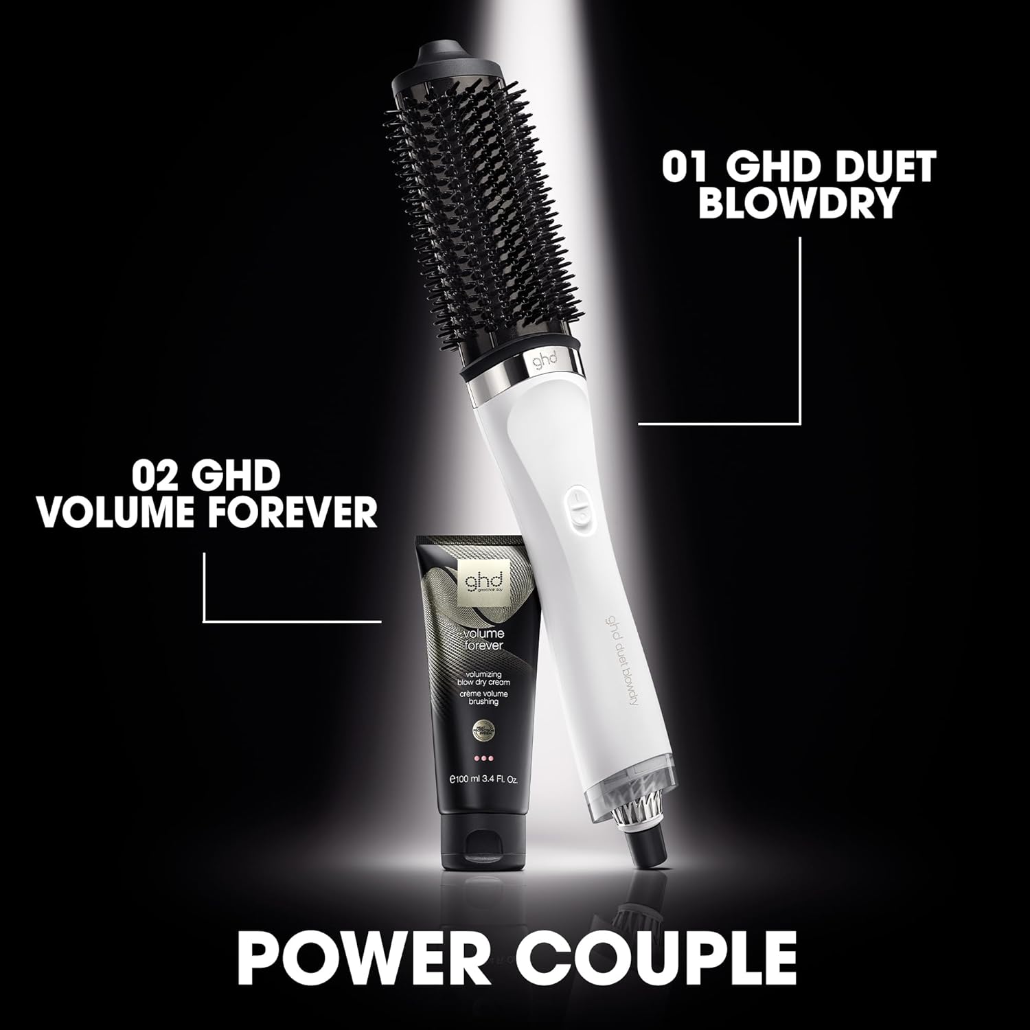 ghd Duet Blowdry-Hair Dryer Brush | Wet to Blow Dried with No Heat Damage | 3X More Volume with 24 Hour Long-Lasting Results | Blow Dry with No Fizz | 50% More Shine