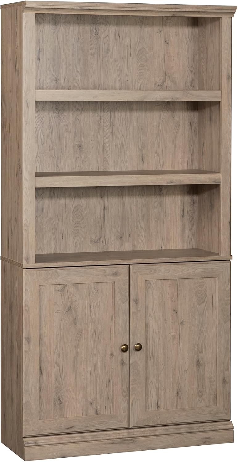 Sauder Miscellaneous Storage 5-Shelf/Book Shelf 2-Door Bookcase, Laurel Oak Finish