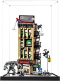Acrylic Display Case for Lego 76342 The Daily Bugle Model, 3mm Dustproof Display Box, Display Case Compatible with Lego 76342(Model Not Included) (Black Base+Mirror 2MM)