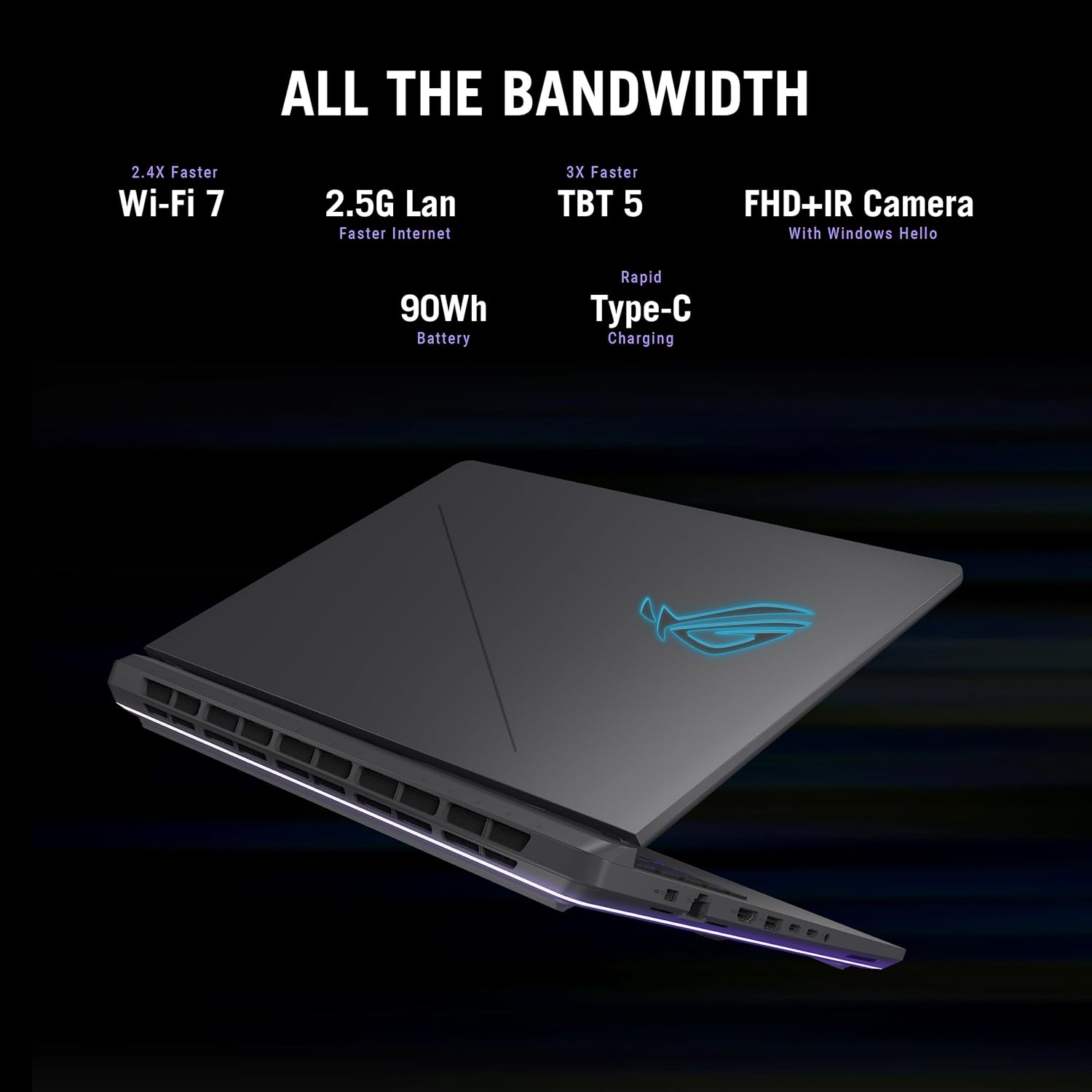 ASUS ROG Strix G16 (2025) Gaming Laptop, 16' ROG Nebula 16:10 2.5K 240Hz/3ms, NVIDIA® GeForce RTX™ 5080, Intel® Core Ultra 9 275HX, 32GB DDR5, 1TB PCIe Gen 4 SSD, Wi-Fi 7, Windows 11 Home, G615LW-AS96
