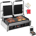 Electric Contact Grill Commercial Pancake Maker Grill, Non-Stick For Outdoor Camping Cooking Sandwiches Steaks Meats Easy To Use For Beginners And Professionals Alike ( Color : Wave and Flat Plate )