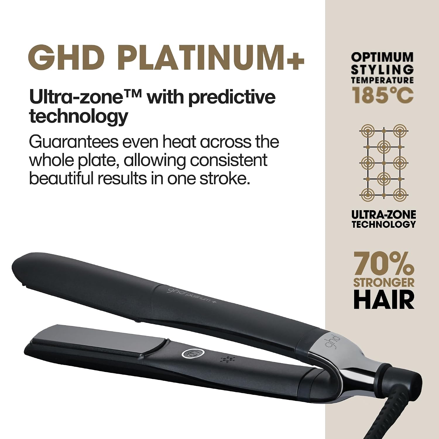 ghd Platinum+ Styler ― 1' Flat Iron Hair Straightener, Professional Ceramic Hair Styling Tool for Stronger Hair, More Shine, & More Color Protection