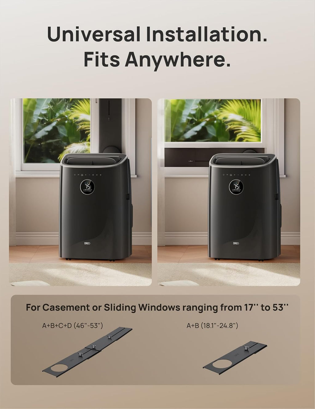 DREO Portable Air Conditioner 515S, 12000 BTU ASHRAE (8000 BTU DOE) Smart AC Unit for Bedroom with Drainage-free Cooling, Fan&Dehumidifier 3 in 1, APP/Voice/Remote, Quiet Standing AC for Room Indoors