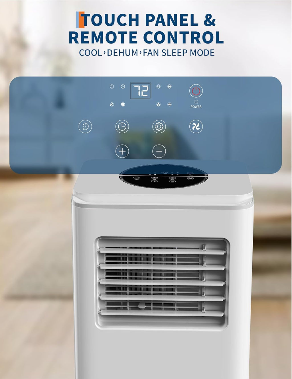 8,000 BTU Portable Air Conditioner, Remote Control Portable AC Unit for Room up to 350 sq.ft, with Cools/Fan/Dehumidifier, 24H Timer, Bedroom Office