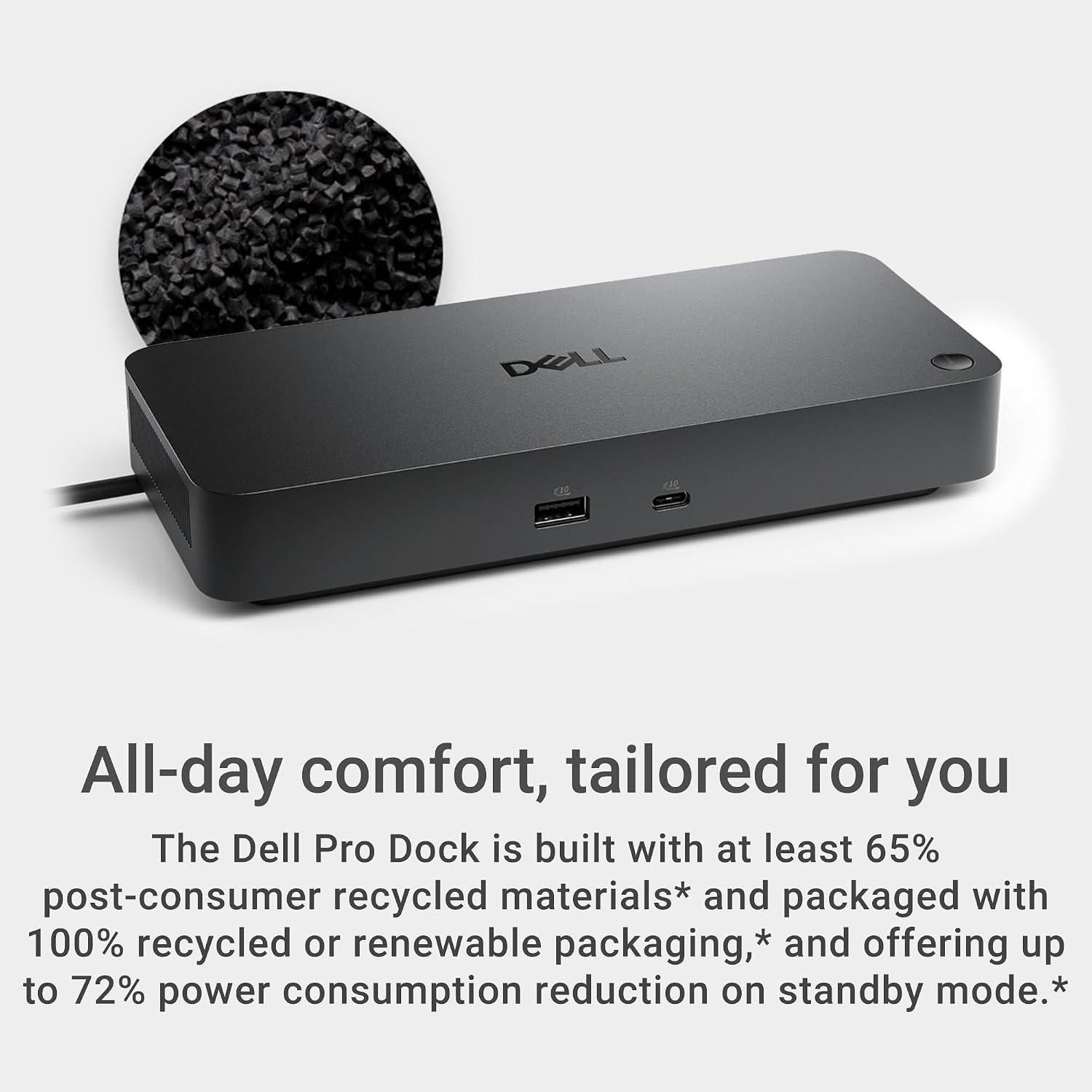 Dell Pro Dock WD25 - USB Type-C with DP Alt Mode Connector, DisplayPort/HDMI/USB 3.2 Gen2 Connectivity, Up to 100-Watt Power delivery - Black