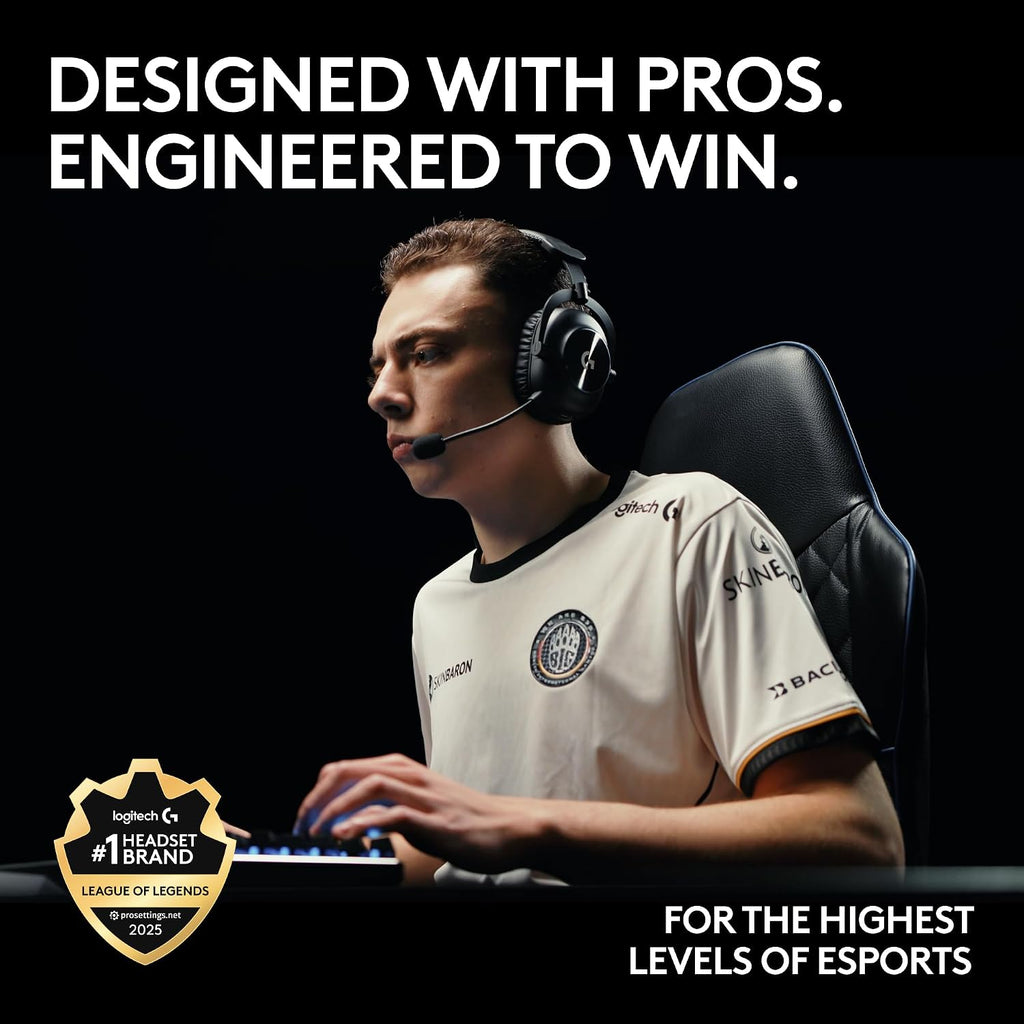 Logitech G PRO X 2 Lightspeed Wireless Gaming Headset, Detachable Boom Mic, 50mm Graphene Drivers, DTS:X Headphone 2.0—7.1 Surround, Bluetooth/USB/3.5mm Aux, for PC, PS5, PS4, Nintendo Switch - White
