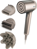 SHARK HD120BRN Blow Dryer HyperAIR Fast-Drying with IQ 2-in-1 Concentrator, Styling Brush, and Curl-Defining Deep Diffuser Attachments, Ionic, No Heat Damage, for All Hair Types, Stone (Renewed)
